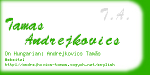 tamas andrejkovics business card