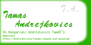 tamas andrejkovics business card